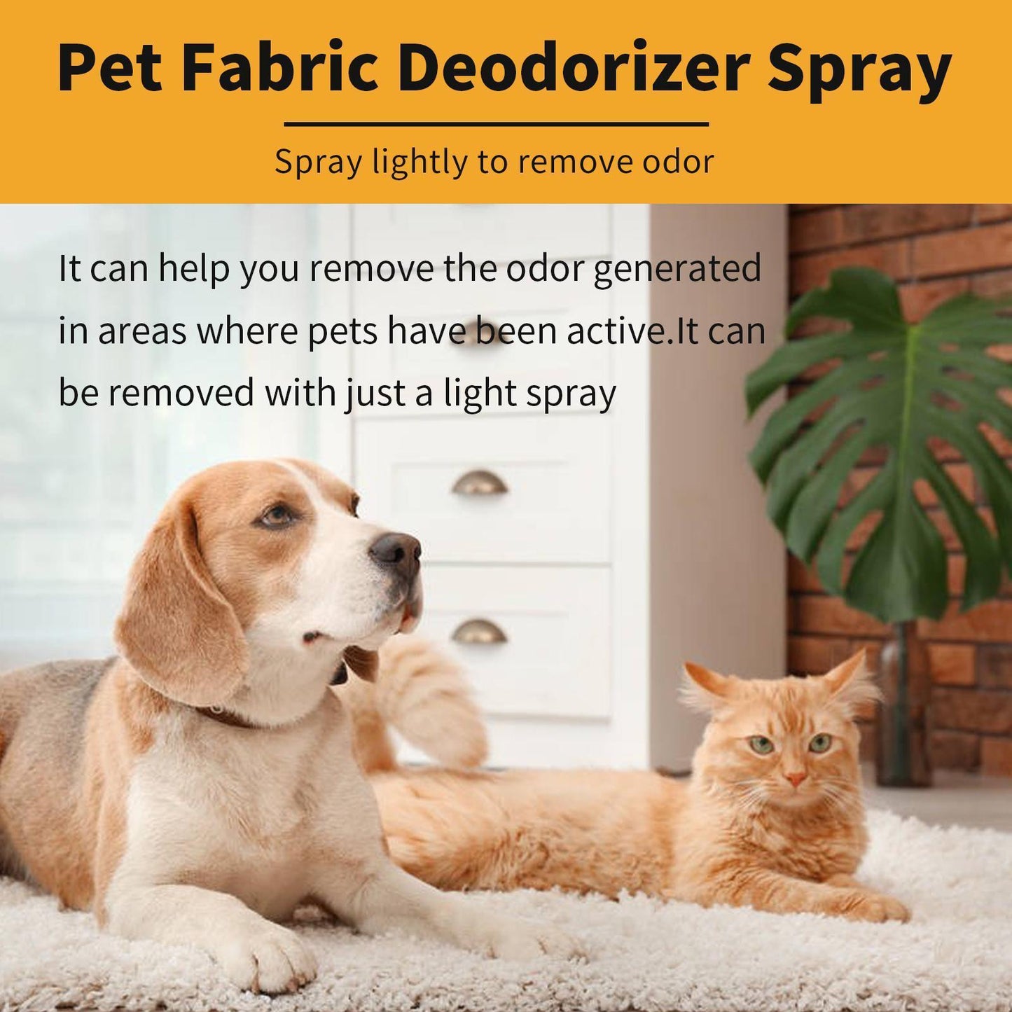 Spray Deodorante per Tessuti – Neutralizza Odori di Animali (Lunga Durata)/Pet Fabric Deodorizer Spray – Neutralizes Pet Odors (Long-Lasting Freshness)