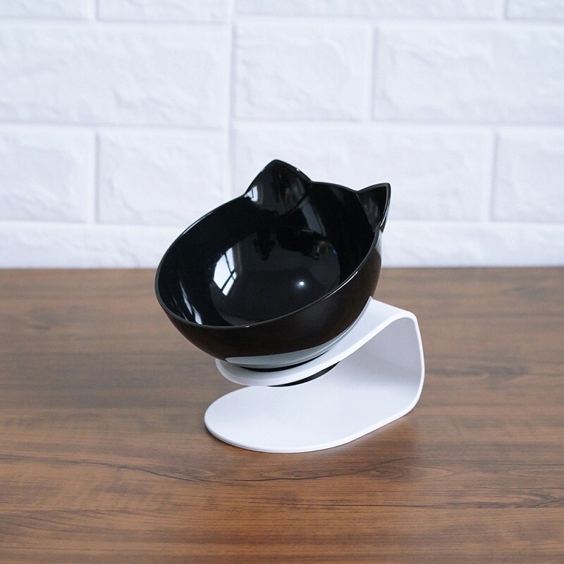 Ciotola Doppia Inclinata per Gatti 15° – Antirigurgito, Base Antiscivolo, Design Ergonomico Proteggi Collo