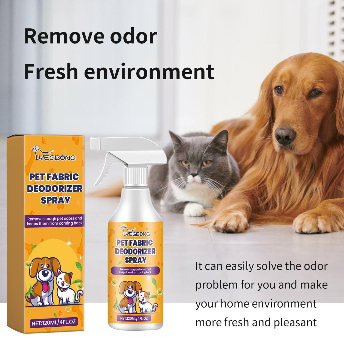 Spray Deodorante per Tessuti – Neutralizza Odori di Animali (Lunga Durata)/Pet Fabric Deodorizer Spray – Neutralizes Pet Odors (Long-Lasting Freshness)
