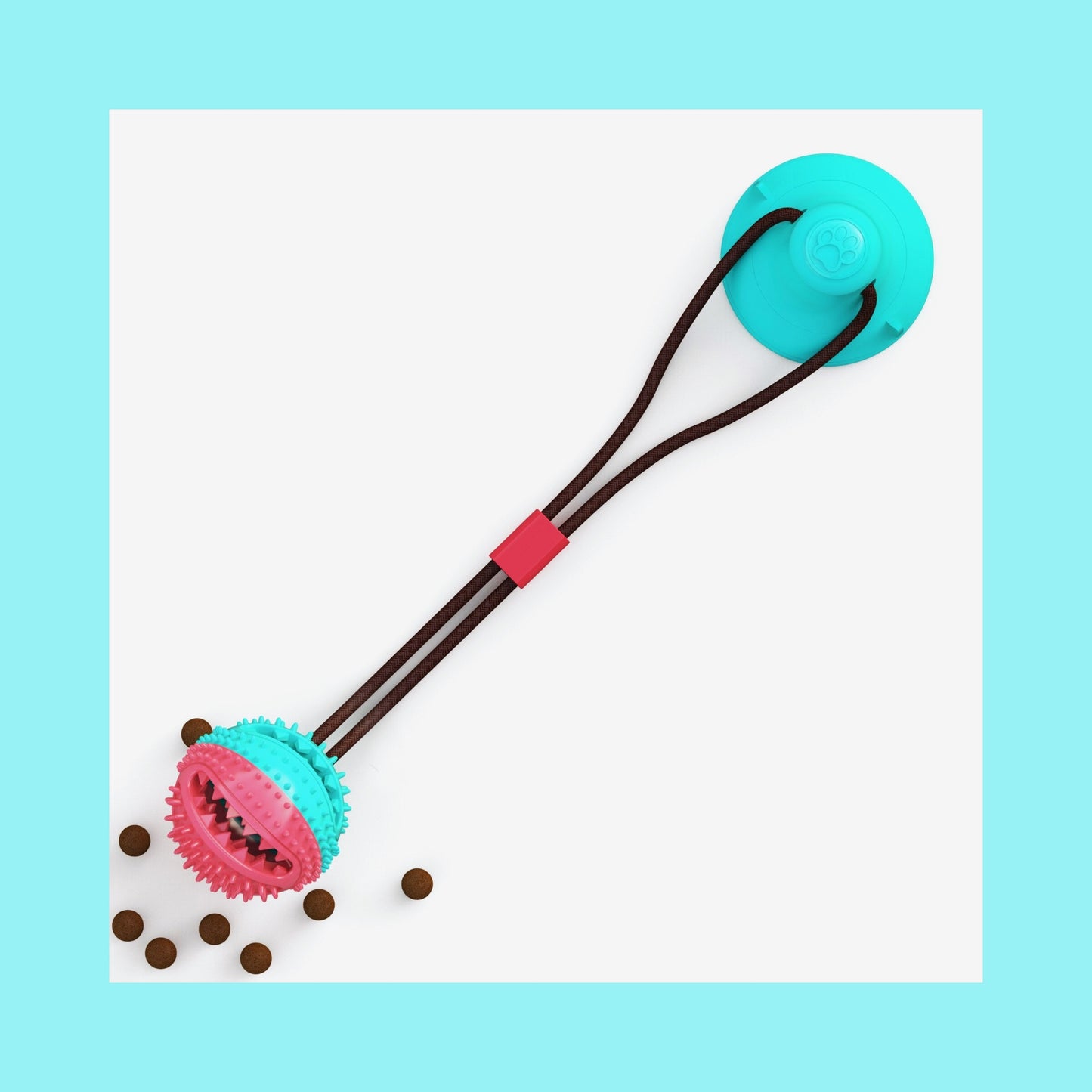 Gioco per Cani con Ventosa – Tira e Molla Interattivo + Dispenser Snack (Resistente)/Suction Cup Tug-of-War Dog Toy – Interactive Chew + Treat Dispenser (Durable)