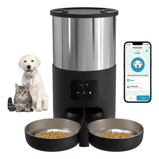 Dispenser Automatico Smart 4.5L per Cani e Gatti con App Tuya e Display LCD – Mangiatoia Programmabile con Erogazione Acqua