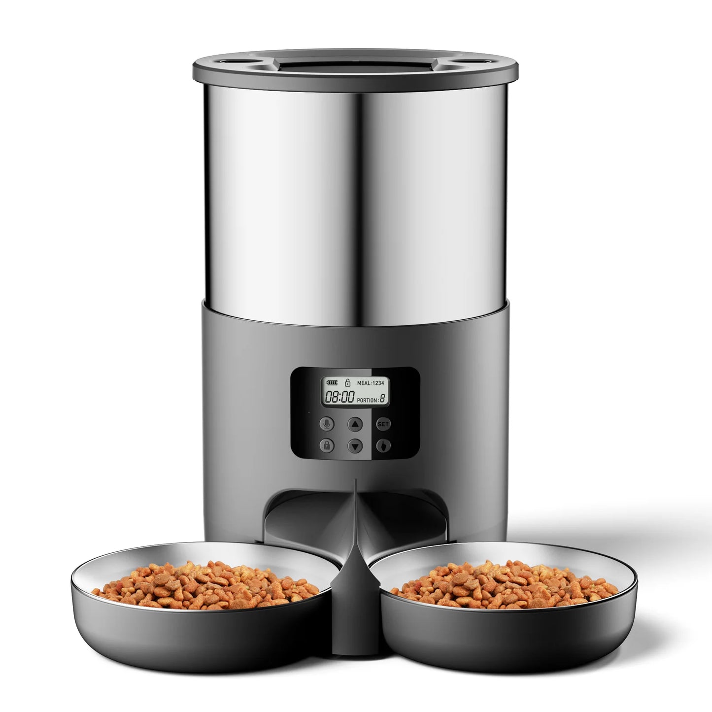 Dispenser Automatico Smart 4.5L per Cani e Gatti con App Tuya e Display LCD – Mangiatoia Programmabile con Erogazione Acqua