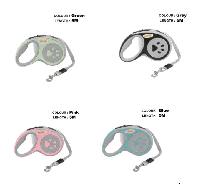 Guinzaglio Retrattile 3,5 m per Cani (e Gatti) – Cavo in Nylon Resistente con Blocco/3.5m Retractable Dog (and Cat) Leash – Durable Nylon Cord with Lock