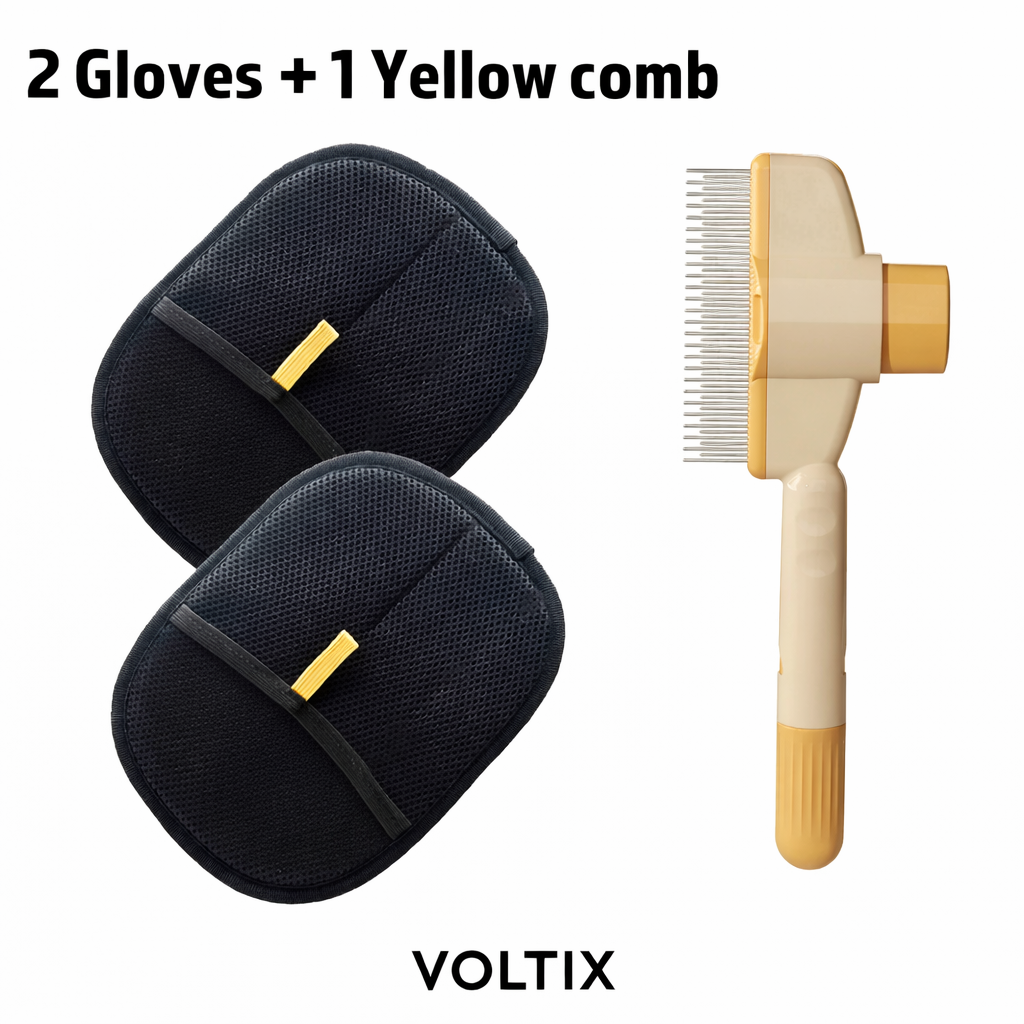Kit Rimuovi Peli Cane e Gatto – Spazzola + Guanto Grooming per Toelettatura e Pulizia Casa