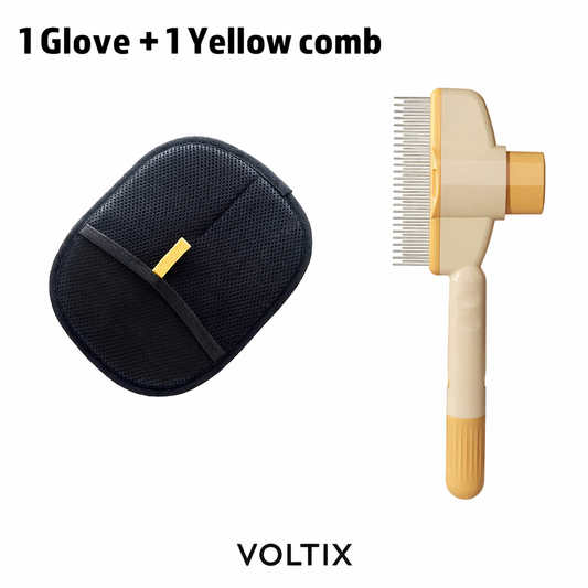 Kit Rimuovi Peli Cane e Gatto – Spazzola + Guanto Grooming per Toelettatura e Pulizia Casa